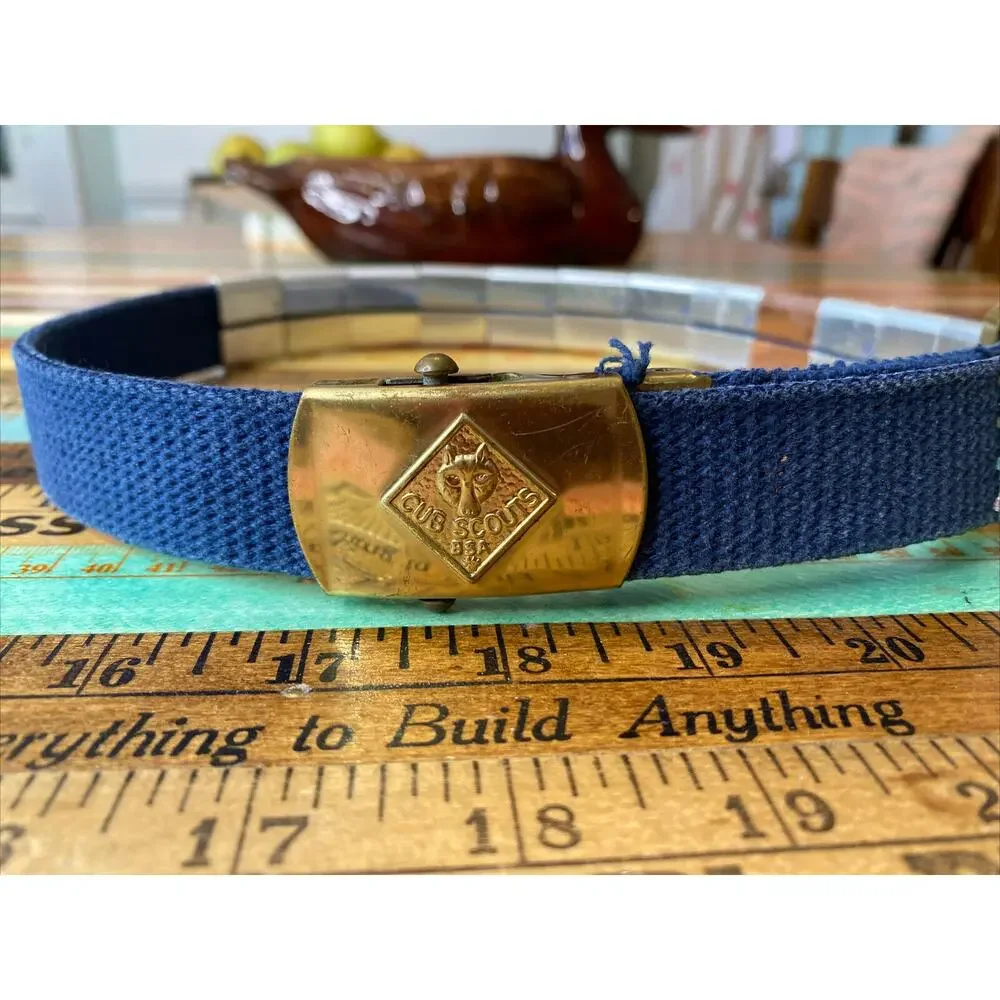 Boy Scouts BSA Cub Scout Belt W/ 12 Merit Badges Adventure Loop Slides Uniform